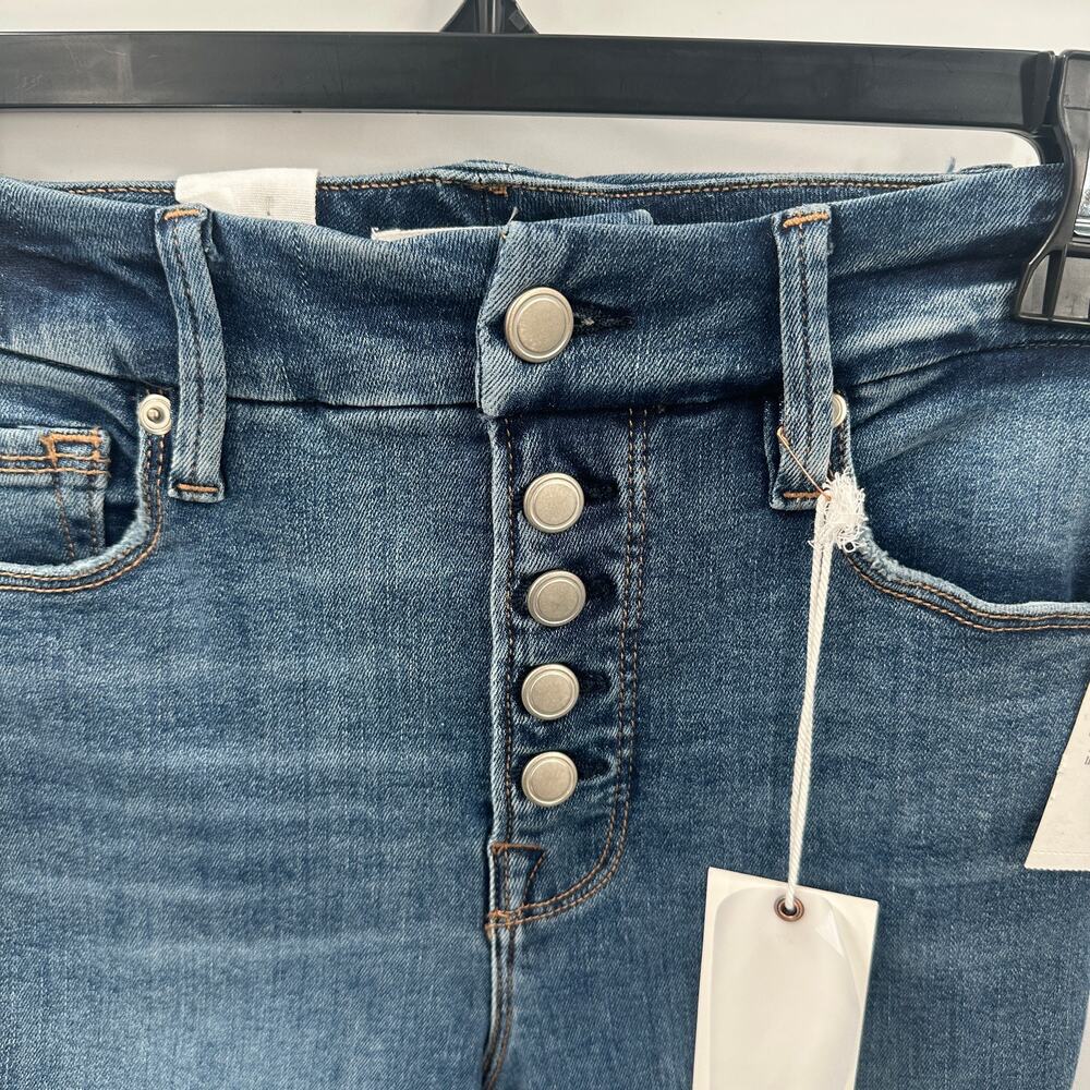 GOOD AMERICAN NWT Good Legs Button Fly Skinny Denim Jean in Indigo483 // 0 - Picture 3 of 9